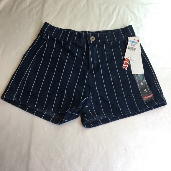 Unionbay Chloe Striped Shorts Blue White Juniors 5 - Picture 6 of 16